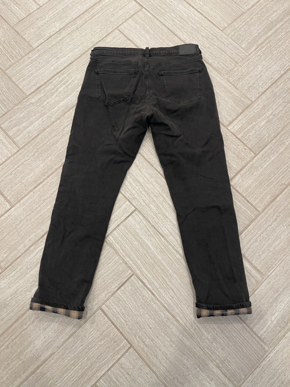 Eddie Bauer Boyfriend Flannel Lined Black Jeans - Picture 5 of 5